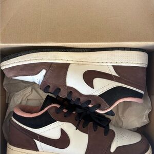 Jordan Brown and White Sneakers